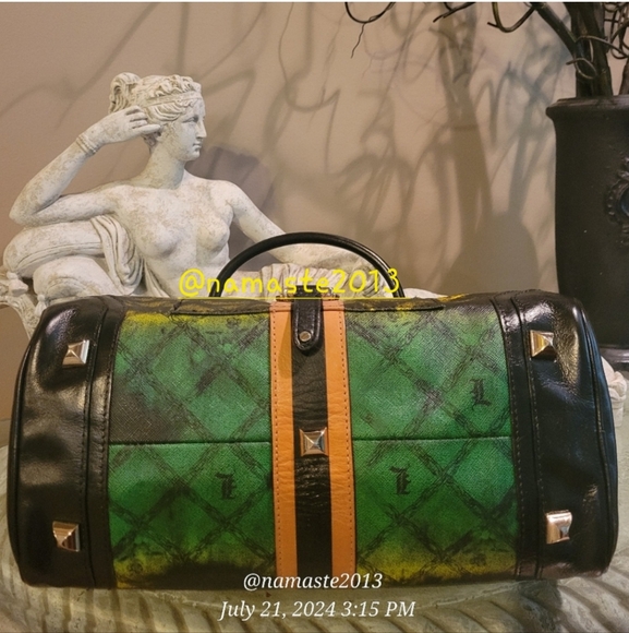 L.A.M.B. By Gwen Stefani Tie-Die Speedy Satchel Luxury Designer Handbag #11 - Picture 9 of 16